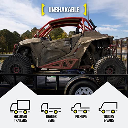 Auto Retractable Ratchet Straps 10' Long - Heavy Duty (2 pack) - Working Load Limit 500Lbs - Grip Support Store