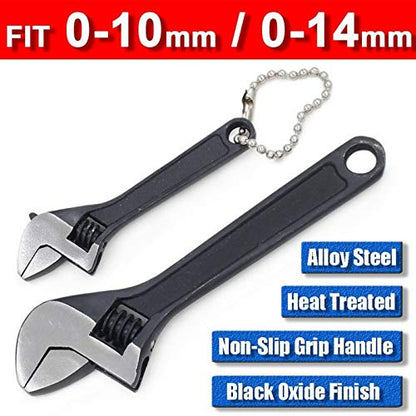 2" and 4" Adjustable Wrench Alloy Steel Finish with 14mm Opening - Grip Support Store