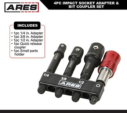 Impact Socket Adapter and Bit Coupler Set (4-Piece) - Grip Support Store