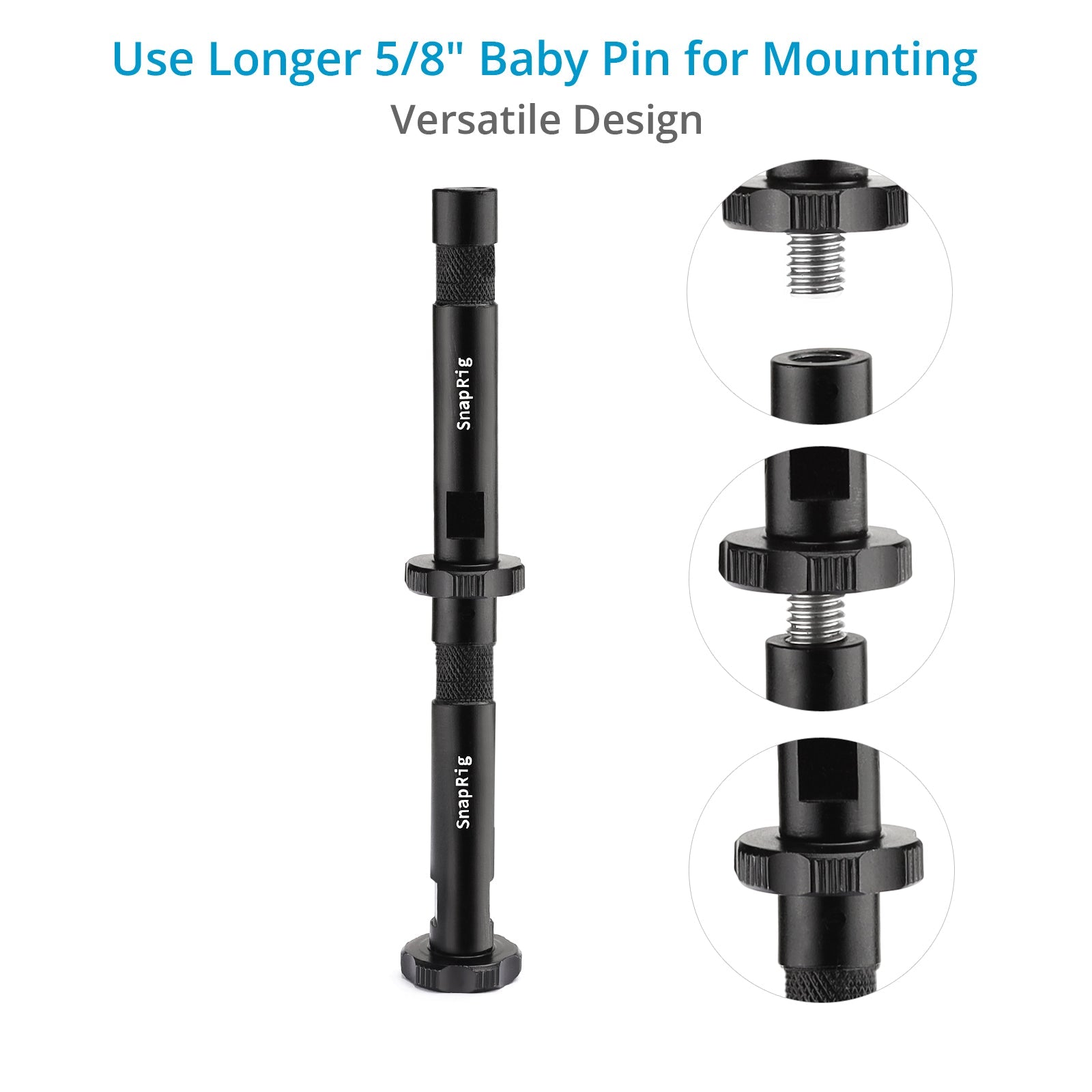 Snaprig 3-1/2" Baby Pin Set with 3/8” Male/Female Threads GP201 - Grip Support Store