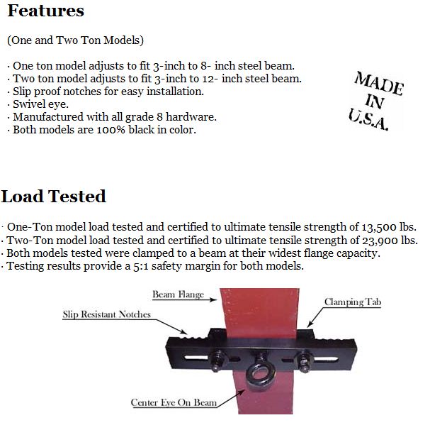 One Ton Beam Clamps - Grip Support Store